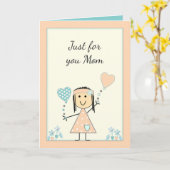 Mama von kleinen Mädchen Pfirsichgeburtstag Gruß Karte (Gelbe Blume)