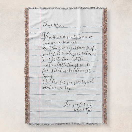 Mama von Lieben für personalisierte handgeschriebe Decke