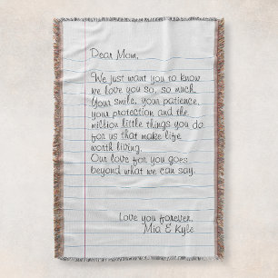 Mama von Lieben für personalisierte handgeschriebe Decke