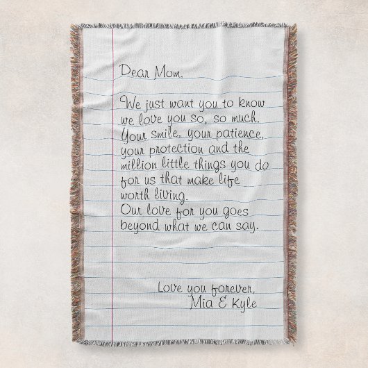 Mama von Lieben für personalisierte handgeschriebe Decke