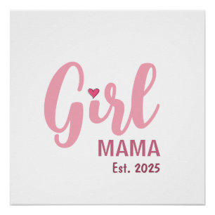 Mama von Mädchen, gegr. Personalisiertes Geschenk Poster