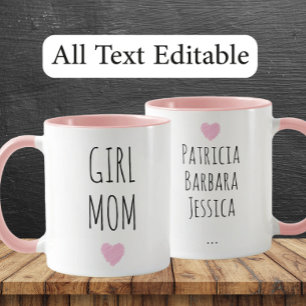 Mama von Mädchen mit individuellen Namen Süßes Ges Tasse