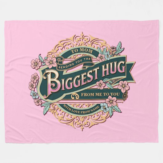 Mama von mir an Sie senden Fleecedecke (Vorderseite (Horizontal))