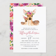 Mama von Rehtieren und Baby Floral Baby Dusche