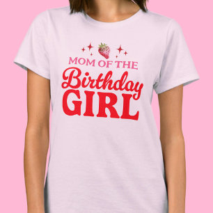 Mama von The Birthday Girl Strawberry Rosa und Rot T-Shirt