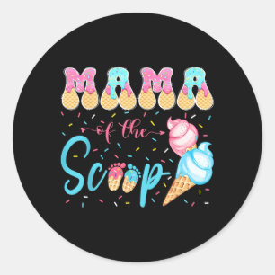 Mama von The Scoop Ice Cream Gender Reveal Baby Runder Aufkleber