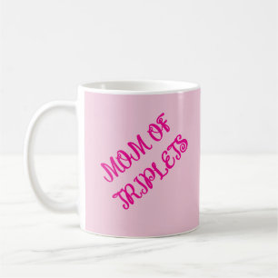 Mama von Triplet Girls, Motivierend Geschenk, rosa Kaffeetasse