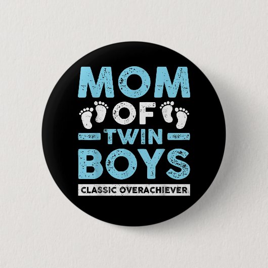 Mama von Twin Boys Classic Overlays Twin Mama Twi Button (Vorderseite)