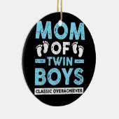 Mama von Twin Boys Classic Overlays Twin Mama Twi Keramik Ornament (Rechts)