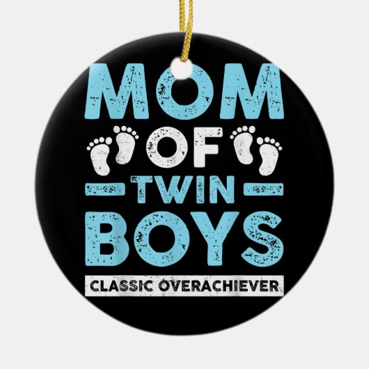 Mama von Twin Boys Classic Overlays Twin Mama Twi Keramik Ornament (Vorne)