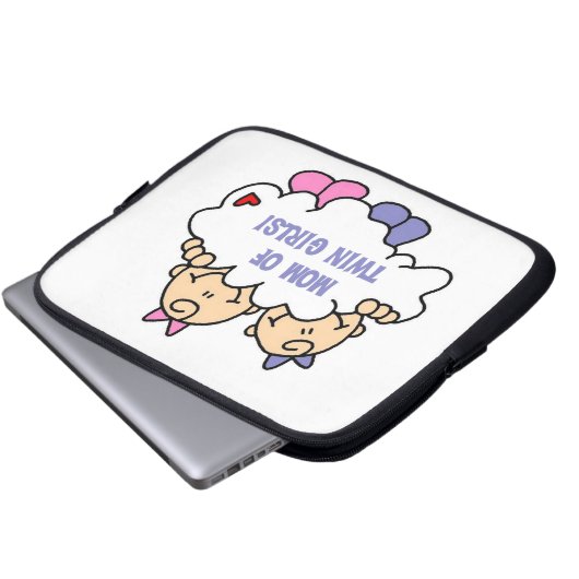 Mama von Twin Girls T - Shirt und Geschenken Laptopschutzhülle (Vorne Knopf)