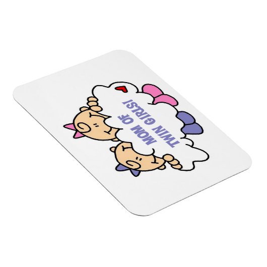 Mama von Twin Girls T - Shirt und Geschenken Magnet (Rechte Seite)