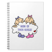 Mama von Twin Girls T - Shirt und Geschenken Notizblock (Vorderseite)