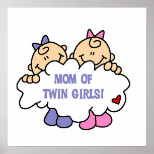 Mama von Twin Girls T - Shirt und Geschenken Poster