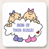 Mama von Twin Girls T - Shirt und Geschenken Untersetzer (Vorderseite)