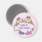 Mama von Twin Girls Tshirts and Gifts Magnet (Vorderseite/Rückseite)