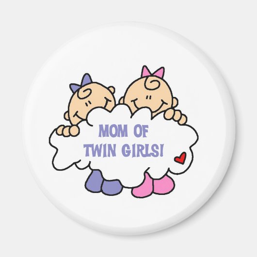 Mama von Twin Girls Tshirts and Gifts Magnet (Vorne)