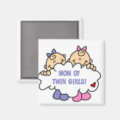 Mama von Twin Girls Tshirts and Gifts Magnet (Vorderseite/Rückseite)
