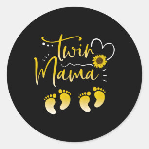 Mama von Twin Mama, schwanger zu sein, mit einer S Runder Aufkleber