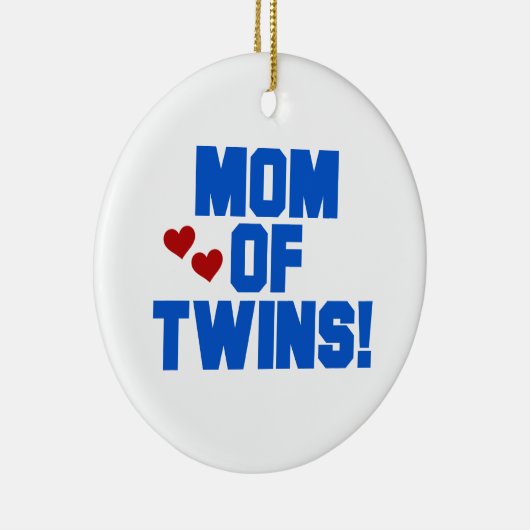 Mama von Twins Blauer Text Geschenke Keramik Ornament (Rechts)