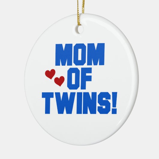 Mama von Twins Blauer Text Geschenke Keramik Ornament (Links)