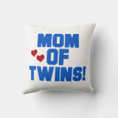 Mama von Twins Blauer Text Geschenke Kissen (Rückseite)