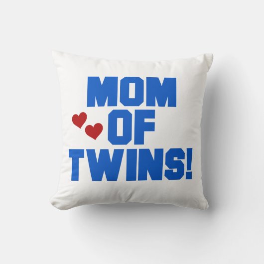 Mama von Twins Blauer Text Geschenke Kissen (Vorderseite)