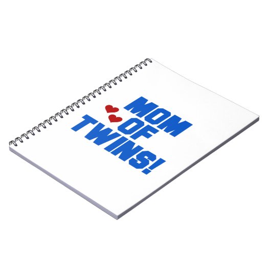 Mama von Twins Blauer Text Geschenke Notizblock (Linke Seite)