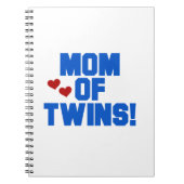 Mama von Twins Blauer Text Geschenke Notizblock (Vorderseite)