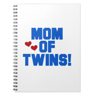 Mama von Twins Blauer Text Geschenke Notizblock