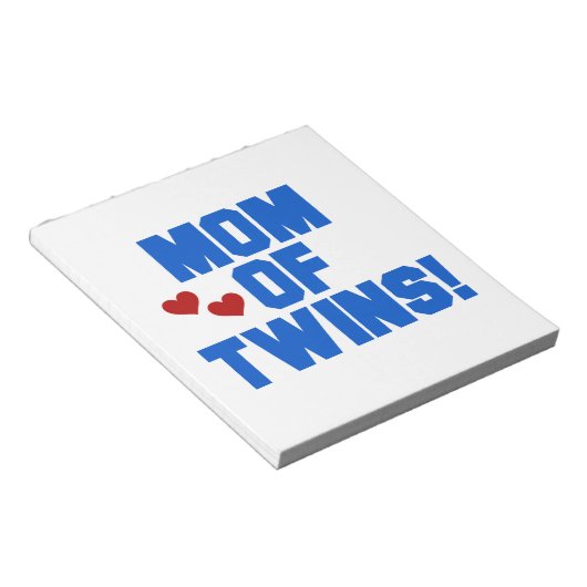 Mama von Twins Blauer Text Geschenke Notizblock (angewinkelt)