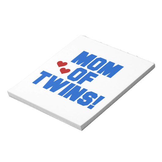 Mama von Twins Blauer Text Geschenke Notizblock (Rotiert)