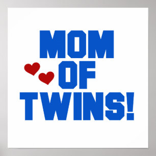Mama von Twins Blauer Text Geschenke Poster