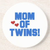 Mama von Twins Blauer Text Geschenke Untersetzer (Vorne)