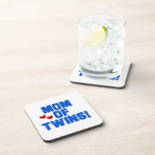 Mama von Twins Blauer Text Geschenke Untersetzer (Rechte Seite)