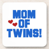 Mama von Twins Blauer Text Geschenke Untersetzer (Vorderseite)