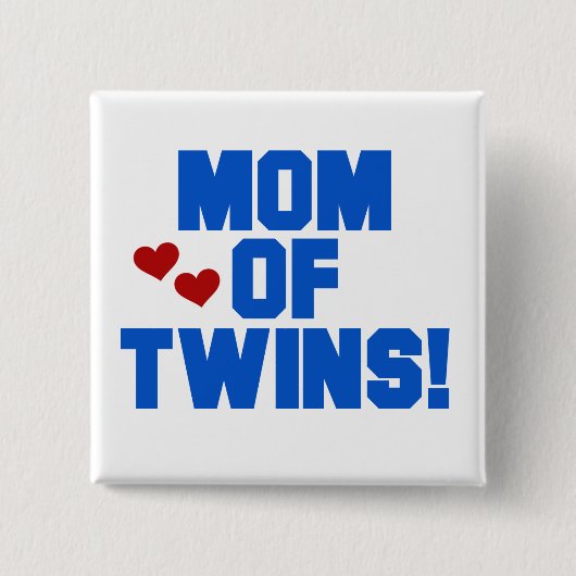 Mama von Twins-Blue-Text-Hemden und Geschenken Button (Vorderseite)