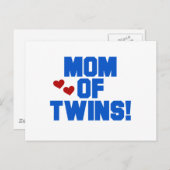 Mama von Twins-Blue-Text-Hemden und Geschenken Postkarte (Vorne/Hinten)