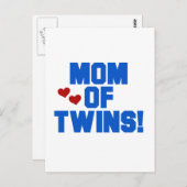 Mama von Twins-Blue-Text-Hemden und Geschenken Postkarte (Vorne/Hinten)