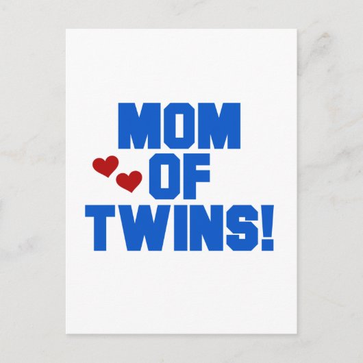 Mama von Twins-Blue-Text-Hemden und Geschenken Postkarte (Vorderseite)