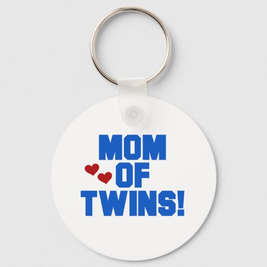 Mama von Twins-Blue-Text-Hemden und Geschenken Schlüsselanhänger (Vorderseite)