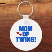 Mama von Twins-Blue-Text-Hemden und Geschenken Schlüsselanhänger (Vorderseite)