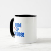 Mama von Twins-Blue-Text-Hemden und Geschenken Tasse (Vorderseite Links)