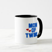 Mama von Twins-Blue-Text-Hemden und Geschenken Tasse (VorderseiteRechts)
