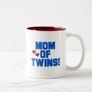 Mama von Twins-Blue-Text-Hemden und Geschenken Zweifarbige Tasse