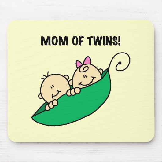 Mama von Twins-Erbsen in einem Pod-Hemd und Gesche Mousepad (Vorne)