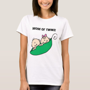 Mama von Twins-Erbsen in einem Pod-Hemd und Gesche T-Shirt