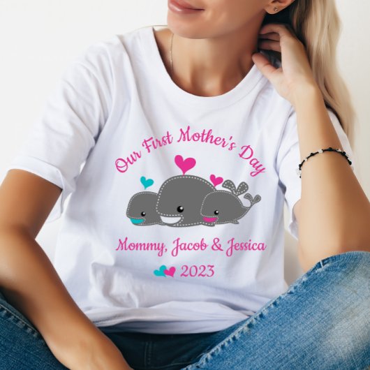 Mama von Twins, Junge und Mädchen, T - Shirt zum M