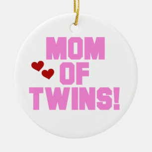 Mama von Twins Pink Text Geschenke Keramik Ornament