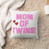 Mama von Twins Pink Text Geschenke Kissen (Decke)
